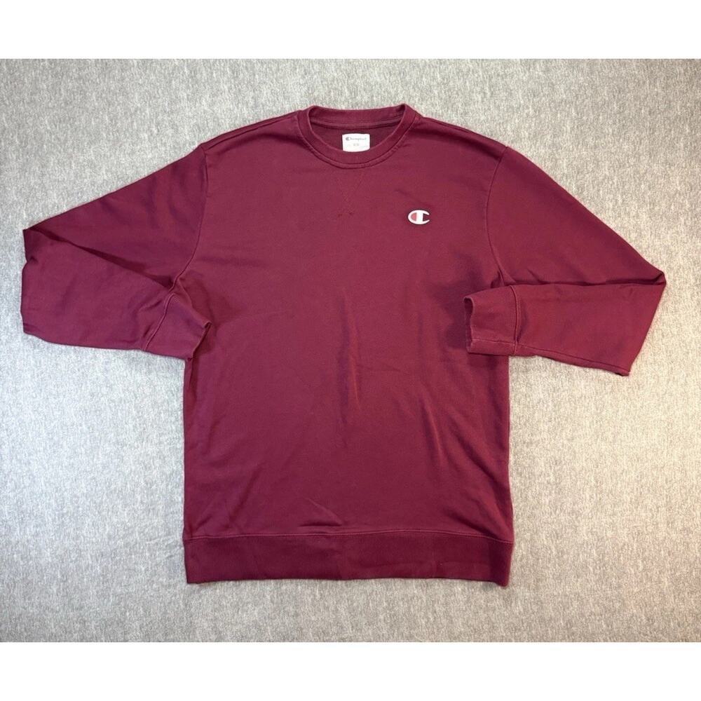 Champion Men’s Crewneck Sweatshirt-Medium/Burgundy/Pullover